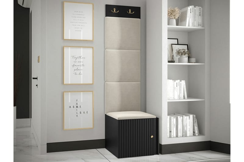Highboard Dunvegan - Musta - Säilytys - Kaappi - Säilytyskaappi