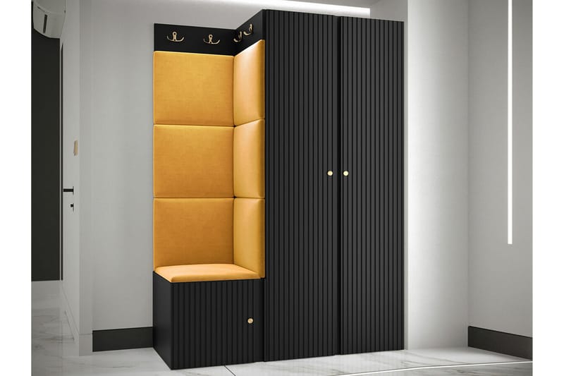 Highboard Dunvegan - Musta - Säilytys - Kaappi - Säilytyskaappi