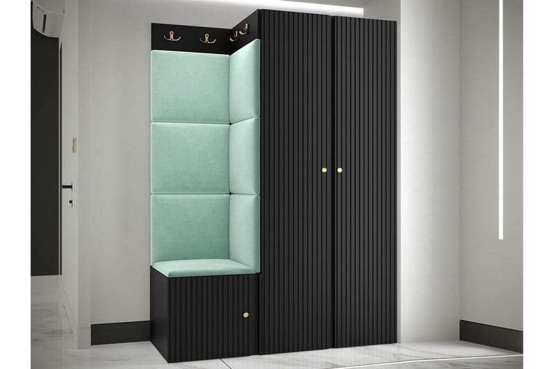 Highboard Dunvegan - Musta - Säilytys - Kaappi - Säilytyskaappi