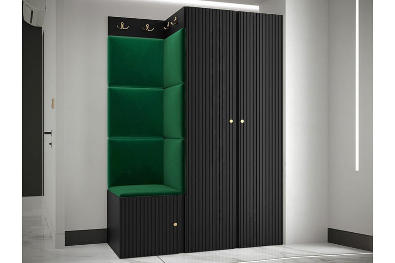 Highboard Dunvegan - Musta - Säilytys - Kaappi - Säilytyskaappi
