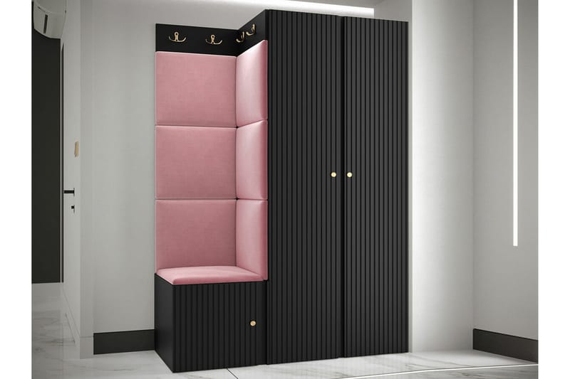 Highboard Dunvegan - Musta - Säilytys - Kaappi - Säilytyskaappi