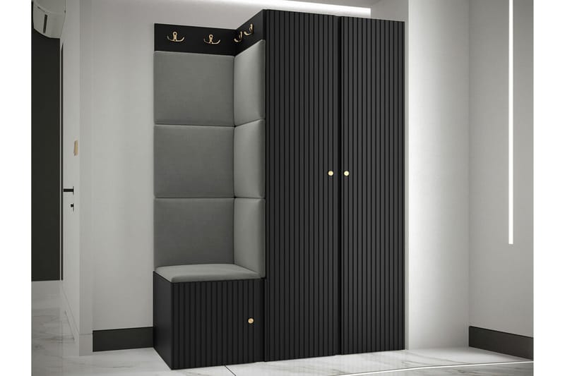 Highboard Dunvegan - Musta - Säilytys - Kaappi - Säilytyskaappi