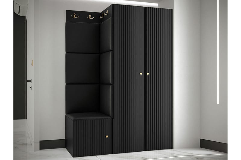Highboard Dunvegan - Musta - Säilytys - Kaappi - Säilytyskaappi