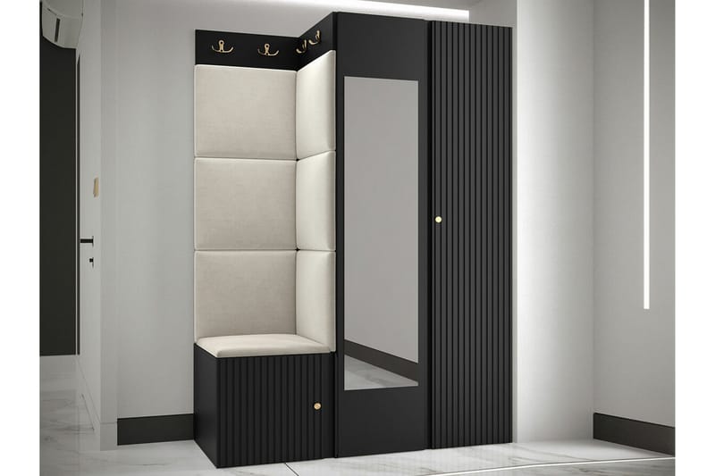 Highboard Dunvegan - Musta - Säilytys - Kaappi - Säilytyskaappi