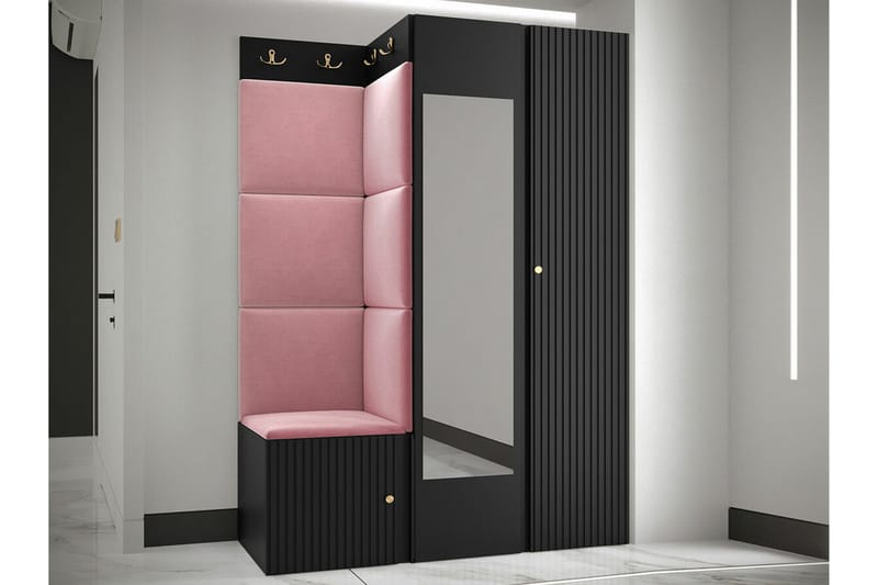 Highboard Dunvegan - Musta - Säilytys - Kaappi - Säilytyskaappi