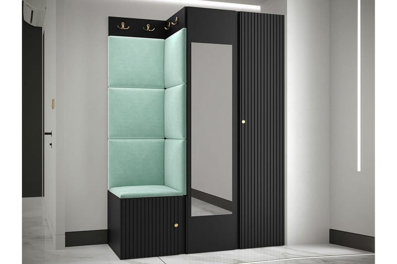 Highboard Dunvegan - Musta - Säilytys - Kaappi - Säilytyskaappi
