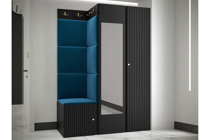 Highboard Dunvegan - Musta - Säilytys - Kaappi - Säilytyskaappi