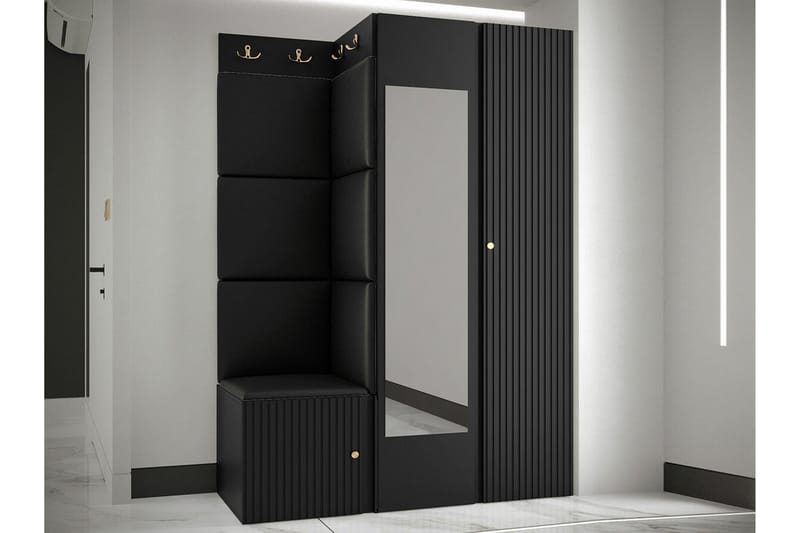 Highboard Dunvegan - Musta - Säilytys - Kaappi - Säilytyskaappi