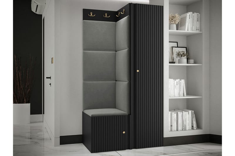 Highboard Dunvegan - Musta - Säilytys - Kaappi - Säilytyskaappi