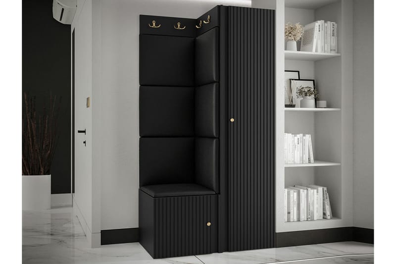 Highboard Dunvegan - Musta - Säilytys - Kaappi - Säilytyskaappi