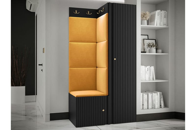 Highboard Dunvegan - Musta - Säilytys - Kaappi - Säilytyskaappi