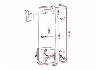 Highboard Dunvegan - Musta - Säilytys - Kaappi - Säilytyskaappi