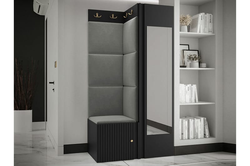 Highboard Dunvegan - Musta - Säilytys - Kaappi - Säilytyskaappi