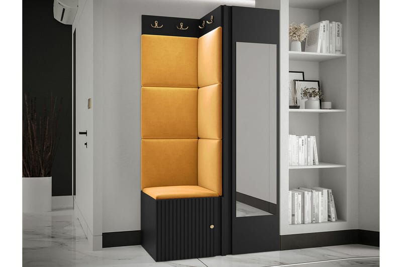 Highboard Dunvegan - Musta - Säilytys - Kaappi - Säilytyskaappi
