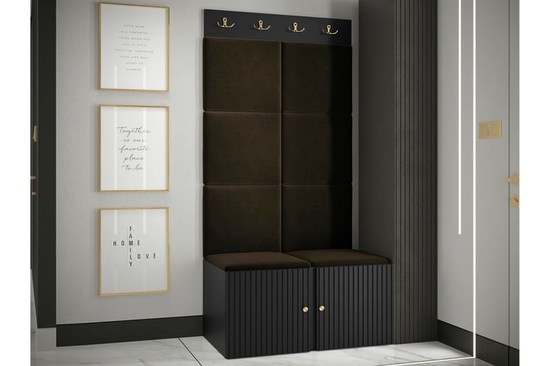 Highboard Dunvegan - Musta - Säilytys - Kaappi - Säilytyskaappi