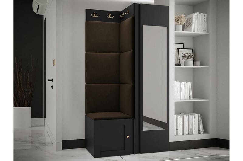 Highboard Dunvegan - Musta - Säilytys - Kaappi - Säilytyskaappi