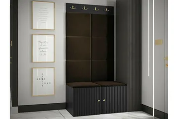 Highboard Dunvegan - Musta - Säilytys - Kaappi - Säilytyskaappi