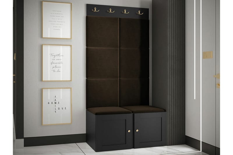 Highboard Dunvegan - Musta - Säilytys - Kaappi - Säilytyskaappi