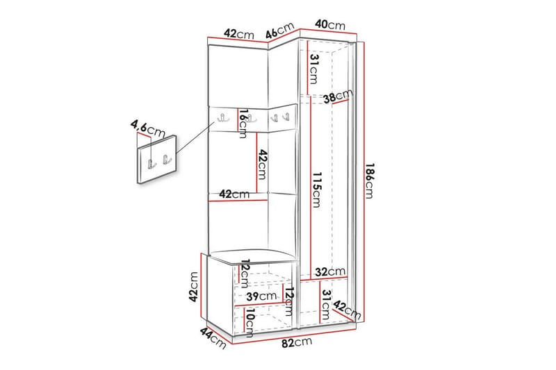 Highboard Dunvegan - Ruskea - Säilytys - Kaappi - Säilytyskaappi
