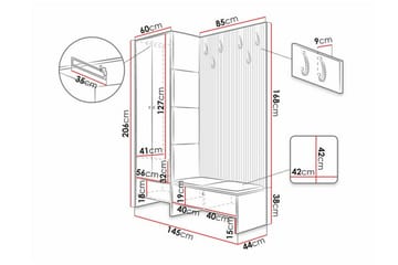 Highboard Dunvegan - Vaaleanruskea - Säilytys - Kaappi - Säilytyskaappi