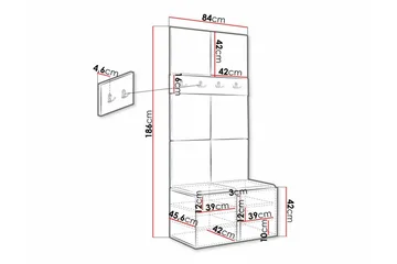 Highboard Dunvegan - Valkoinen - Säilytys - Kaappi - Säilytyskaappi