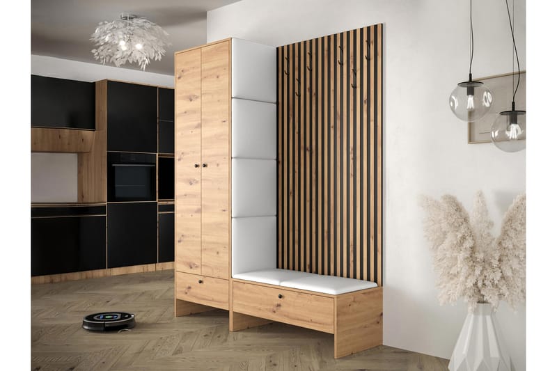 Highboard Dunvegan - Valkoinen - Säilytys - Kaappi - Säilytyskaappi