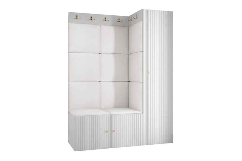 Highboard Dunvegan - Valkoinen - Säilytys - Kaappi - Säilytyskaappi