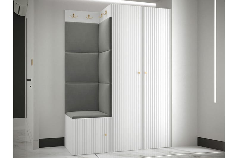 Highboard Dunvegan - Valkoinen - Säilytys - Kaappi - Säilytyskaappi