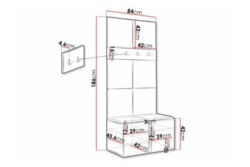 Highboard Dunvegan - Valkoinen - Säilytys - Kaappi - Säilytyskaappi
