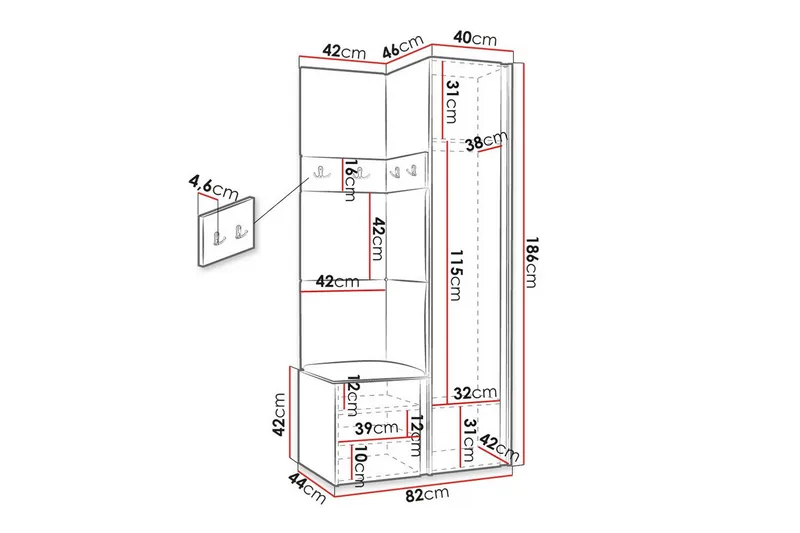 Highboard Dunvegan - Valkoinen - Säilytys - Kaappi - Säilytyskaappi