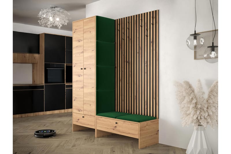 Highboard Dunvegan - Vihreä - Säilytys - Kaappi - Säilytyskaappi
