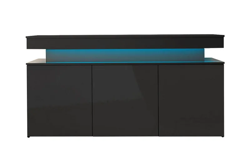 Highboard Glenndale - Musta - Säilytys - Kaappi - Säilytyskaappi