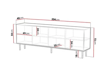 Highboard Juniskär - Musta - Säilytys - Kaappi - Säilytyskaappi