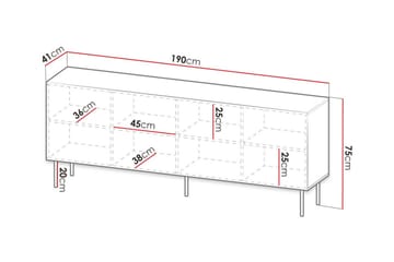 Highboard Juniskär - Musta - Säilytys - Kaappi - Säilytyskaappi