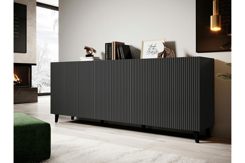 Highboard Juniskär - Musta - Säilytys - Kaappi - Säilytyskaappi