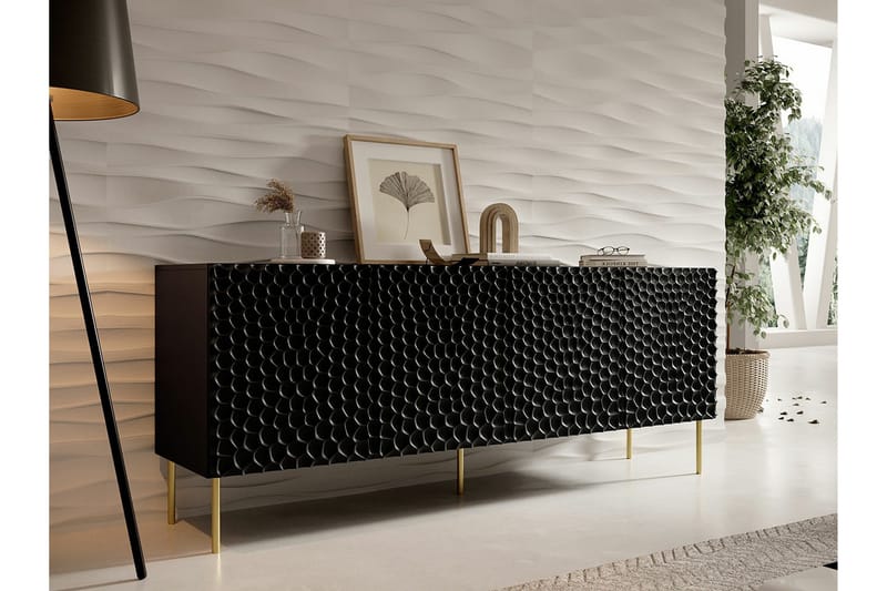 Highboard Juniskär - Musta - Säilytys - Kaappi - Säilytyskaappi