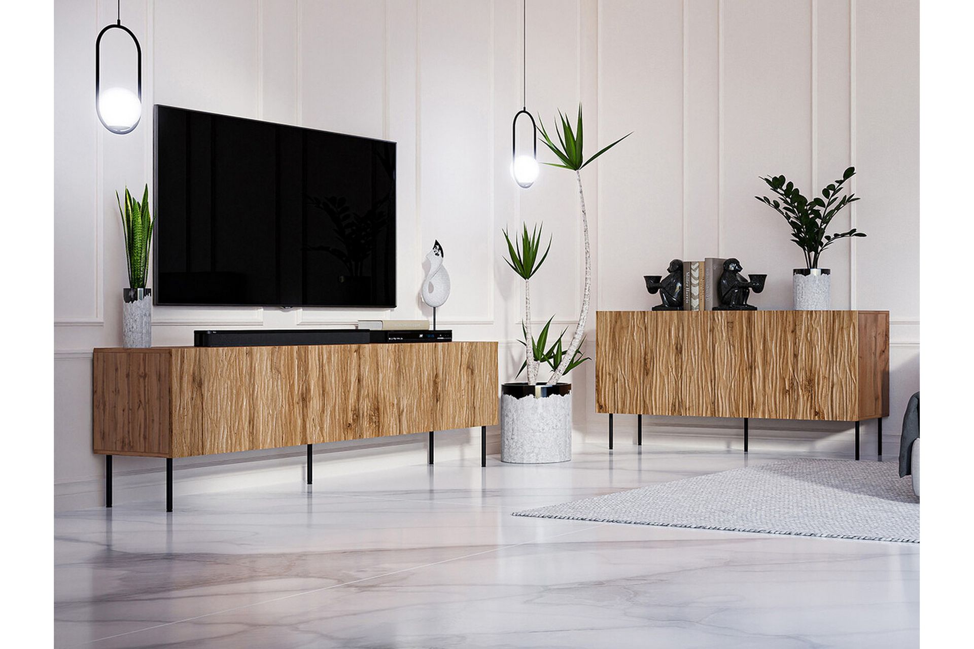 Highboard Juniskär - Musta - Säilytys - Kaappi - Säilytyskaappi