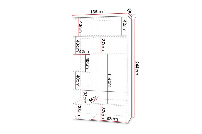 Highboard Juniskär - Musta - Säilytys - Kaappi - Säilytyskaappi