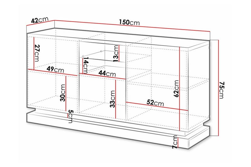 Highboard Juniskär - Valkoinen - Säilytys - Kaappi - Säilytyskaappi