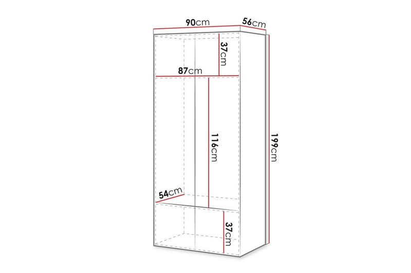 Highboard Juniskär - Valkoinen - Säilytys - Kaappi - Säilytyskaappi