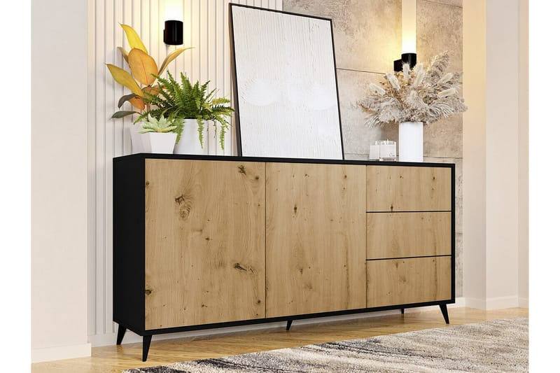 Highboard Kintore - Musta - Säilytys - Kaappi - Säilytyskaappi