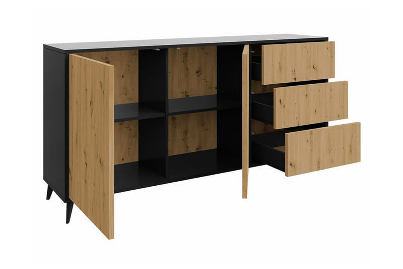 Highboard Kintore - Musta - Säilytys - Kaappi - Säilytyskaappi