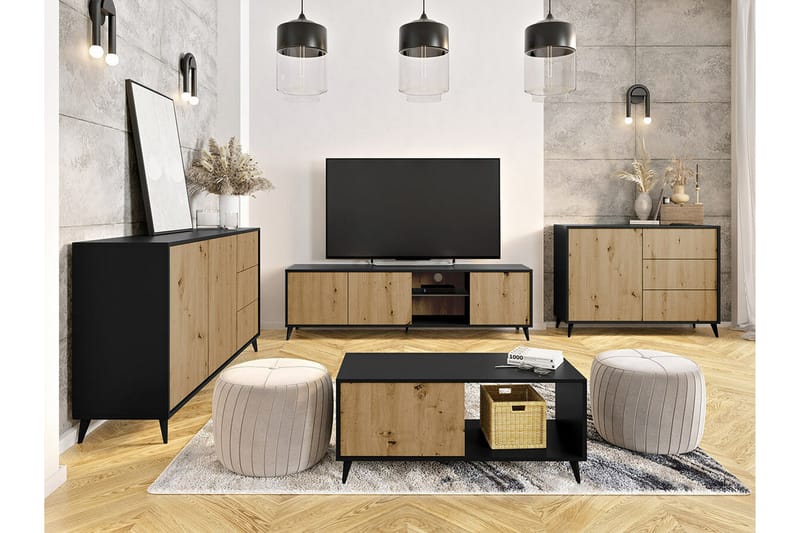 Highboard Kintore - Musta - Säilytys - Kaappi - Säilytyskaappi