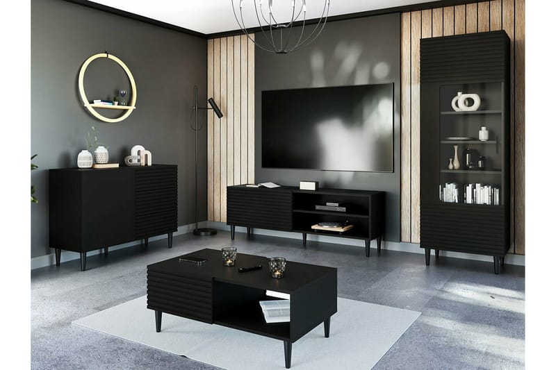 Highboard Kintore - Musta - Säilytys - Kaappi - Säilytyskaappi