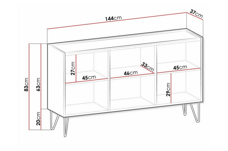 Highboard Klinkerville - Grafiitti - Säilytys - Kaappi - Säilytyskaappi
