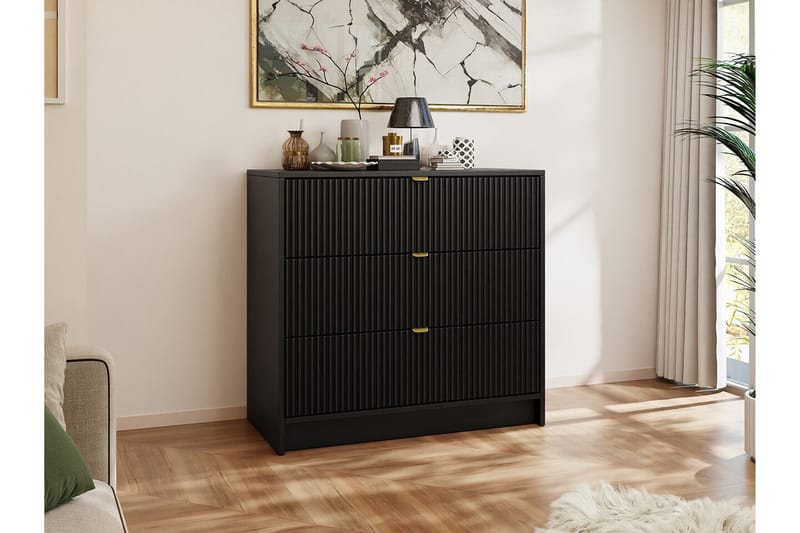 Highboard Novaj - Musta - Säilytys - Kaappi - Säilytyskaappi