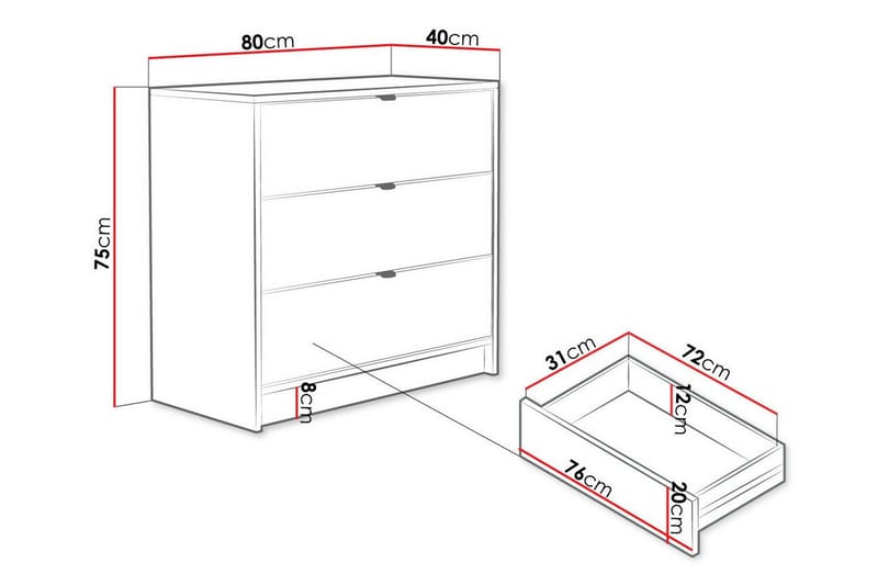 Highboard Novaj - Valkoinen - Säilytyskaappi