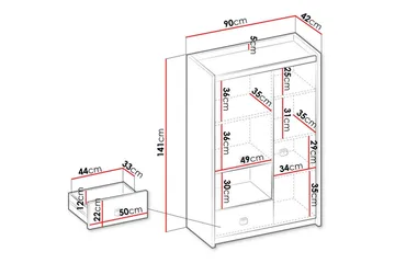 Highboard Rathmore - Harmaa - Säilytys - Kaappi - Säilytyskaappi