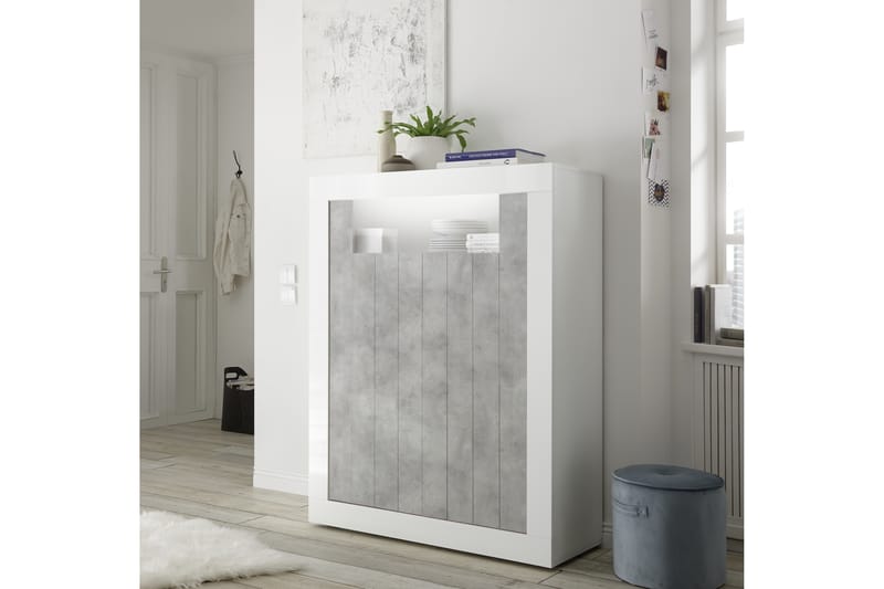 Kaappi Calpino 110 cm - Valkoinen/Harmaa - Säilytys - Kaappi - Säilytyskaappi