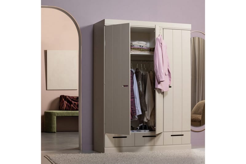 Kaappi Connect 3-ovinen - Beige - Säilytys - Kaappi - Säilytyskaappi - Lokerokaappi